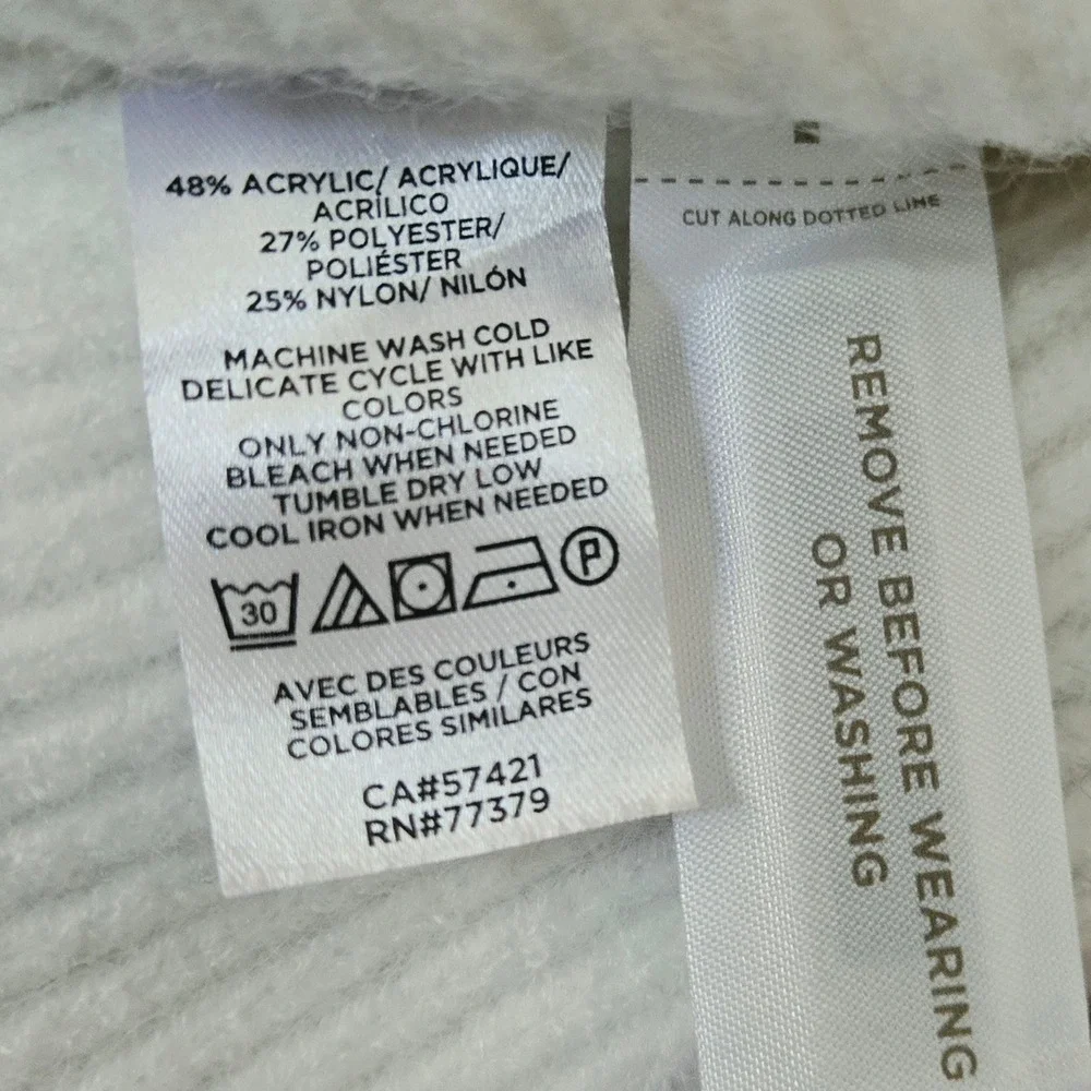 Ann Taylor Cardigan Women SP White EUC Double Breasted Shawl Collar Ribbed $150